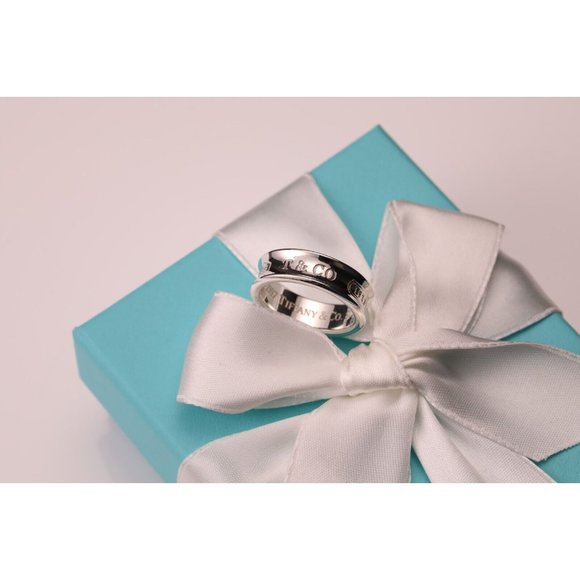 Tiffany & Co. 1997 Sterling Silver 925 1837 Concave Wedding Band Ring Size 7.25 - Picture 6 of 10